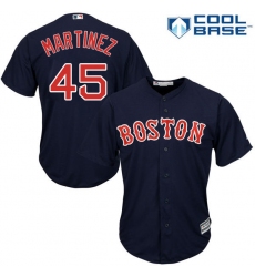 Youth Majestic Boston Red Sox #45 Pedro Martinez Authentic Navy Blue Alternate Road Cool Base MLB Jersey
