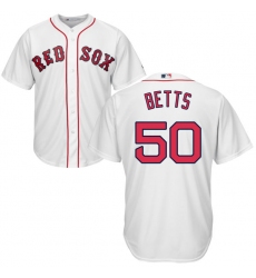 Youth Majestic Boston Red Sox #50 Mookie Betts Replica White Home Cool Base MLB Jersey
