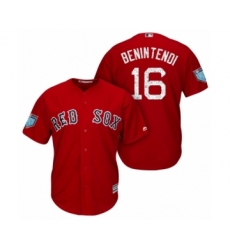 Men's Boston Red Sox #16 Andrew Benintendi Majestic Scarlet 2018 Spring Training Cool Base Jersey