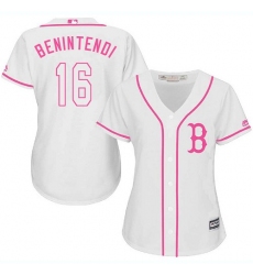 Women's Majestic Boston Red Sox #16 Andrew Benintendi Authentic White Fashion MLB Jersey