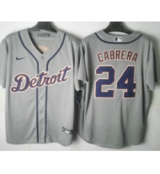 Men's Detroit Tigers #24 Miguel Cabrera Grey Stitched Cool Base Nike Jersey