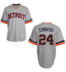 Men's Majestic Detroit Tigers #24 Miguel Cabrera Replica Grey 1970 Turn Back The Clock MLB Jersey
