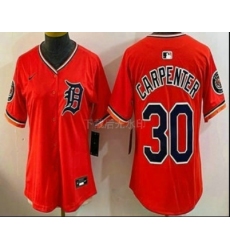 Women's Detroit Tigers #30 Kerry Carpenter Orange Stadium Jersey
