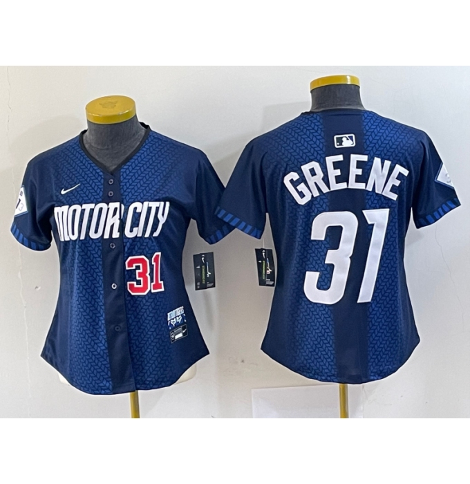 Women's Detroit Tigers #31 Riley Greene 2024 Navy City Connect Cool Base Limited Stitched Jerseys