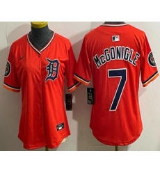 Women's Detroit Tigers #7 Kevin McGonigle Orange Limited Jersey