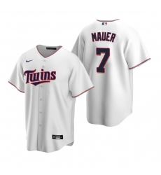 Men's Nike Minnesota Twins #7 Joe Mauer White Home Stitched Baseball Jersey
