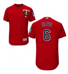 Men's Majestic Minnesota Twins #6 Tony Oliva Authentic Scarlet Alternate Flex Base Authentic Collection MLB Jersey
