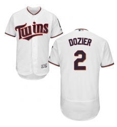 Men's Majestic Minnesota Twins #2 Brian Dozier White Home Flex Base Authentic Collection MLB Jersey