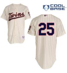 Women's Majestic Minnesota Twins #25 Byron Buxton Replica Cream Alternate Cool Base MLB Jersey