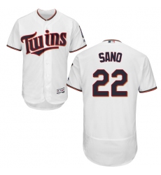 Men's Majestic Minnesota Twins #22 Miguel Sano White Home Flex Base Authentic Collection MLB Jersey