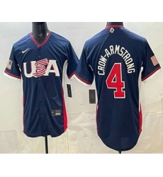 Men's USA #4 Pete Crow-Armstrong Navy 2026 World Baseball Classic Cool Base Jersey