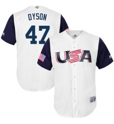Youth USA Baseball Majestic #47 Sam Dyson White 2017 World Baseball Classic Replica Team Jersey