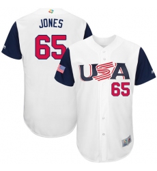 Men's USA Baseball Majestic #65 Nate Jones White 2017 World Baseball Classic Authentic Team Jersey
