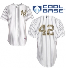 Men's Majestic New York Yankees #42 Mariano Rivera Authentic White USMC Cool Base MLB Jersey