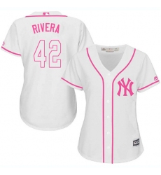 Women's Majestic New York Yankees #42 Mariano Rivera Replica White Fashion Cool Base MLB Jersey