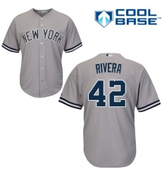 Youth Majestic New York Yankees #42 Mariano Rivera Authentic Grey Road MLB Jersey