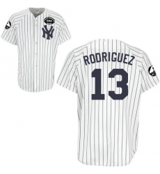 Men's Majestic New York Yankees #13 Alex Rodriguez Authentic White GMS 