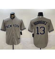 Men's New York Yankees #13 Alex Rodriguez Grey Cool Base Stitched Jersey