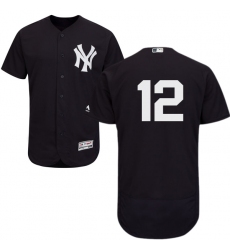 Men's Majestic New York Yankees #12 Wade Boggs Navy Blue Alternate Flex Base Authentic Collection MLB Jersey