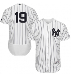 Men's Majestic New York Yankees #19 Masahiro Tanaka White Home Flex Base Authentic Collection MLB Jersey