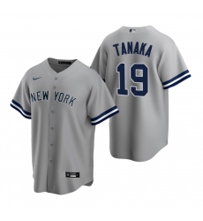 Men's Nike New York Yankees #19 Masahiro Tanaka Gray Road Stitched Baseball Jersey