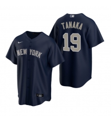 Men's Nike New York Yankees #19 Masahiro Tanaka Navy Alternate Stitched Baseball Jersey