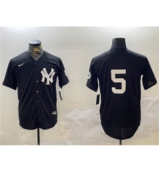 Men's New York Yankees #5 Joe DiMaggio Black With Cool Base Stitched Baseball Jersey