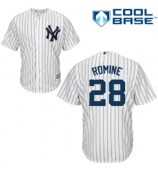 Youth Majestic New York Yankees #28 Austin Romine Authentic White Home MLB Jersey