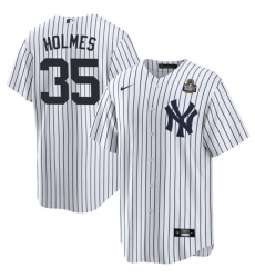 Men's New York Yankees #35 Clay Holmes White 2024 World Series Cool Base Stitched Baseball Jersey