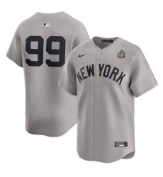 Men's New York Yankees #99 Aaron Judge Gray 2024 World Series Limited Stitched Baseball Jersey