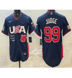 Men's USA Undefeated #99 Aaron Judge Navy 2026 World Baseball Classic Cool Base Jersey
