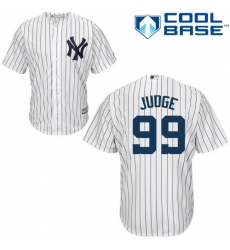 Youth Majestic New York Yankees #99 Aaron Judge Replica White Home MLB Jersey
