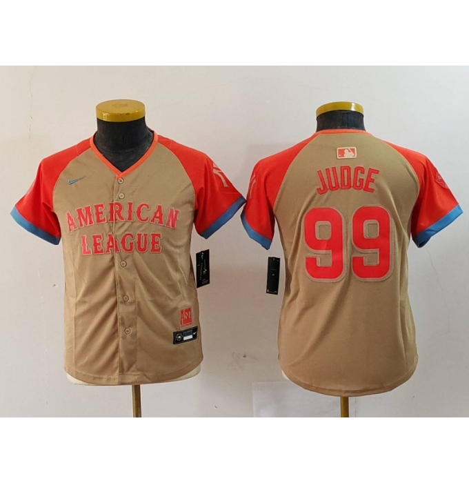 Youth New York Yankees #99 Aaron Judge Cream 2024 All Star Limited Stitched Jersey