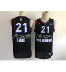 Men's Philadelphia 76ers #21 Joel Embiid Nike Black 2020-21 Swingman Jersey