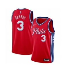 Women's Philadelphia 76ers #3 Dana Barros Swingman Red Finished Basketball Jersey - Statement Edition