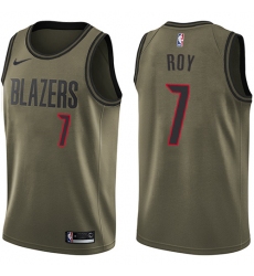 Men's Nike Portland Trail Blazers #7 Brandon Roy Swingman Green Salute to Service NBA Jersey