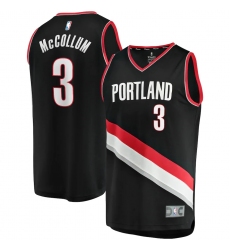 Men's Portland Trail Blazers #3 C.J. McCollum Fanatics Branded Black 2020-21 Fast Break Replica Jersey