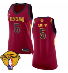 Women's Nike Cleveland Cavaliers #5 J.R. Smith Swingman Maroon 2018 NBA Finals Bound NBA Jersey - Icon Edition