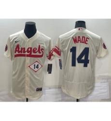 Men's Los Angeles Angels #14 Tyler Wade Number Cream 2022 City Connect Flex Base Stitched Jersey
