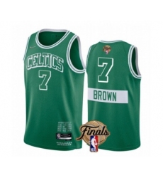 Men's Boston Celtics #7 Jaylen Brown 2022 Green NBA Finals Stitched Jersey