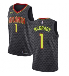 Men's Nike Atlanta Hawks #1 Tracy Mcgrady Swingman Black Road NBA Jersey - Icon Edition