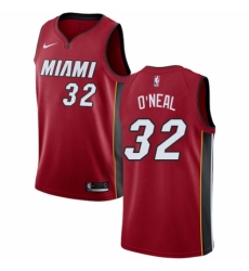 Men's Nike Miami Heat #32 Shaquille O'Neal Authentic Red NBA Jersey Statement Edition