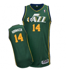 Men's Adidas Utah Jazz #14 Jeff Hornacek Authentic Green Alternate NBA Jersey