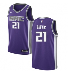 Men's Nike Sacramento Kings #21 Vlade Divac Authentic Purple Road NBA Jersey - Icon Edition