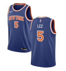 Men's Nike New York Knicks #5 Courtney Lee Swingman Royal Blue NBA Jersey - Icon Edition