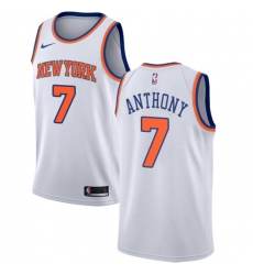 Youth Nike New York Knicks #7 Carmelo Anthony Swingman White NBA Jersey - Association Edition
