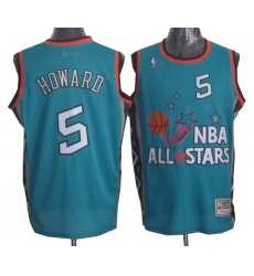 Men's Mitchell and Ness Washington Wizards #5 Juwan Howard Authentic Light Blue 1996 All Star Throwback NBA Jersey