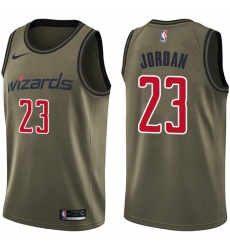 Men's Nike Washington Wizards #23 Michael Jordan Swingman Green Salute to Service NBA Jersey
