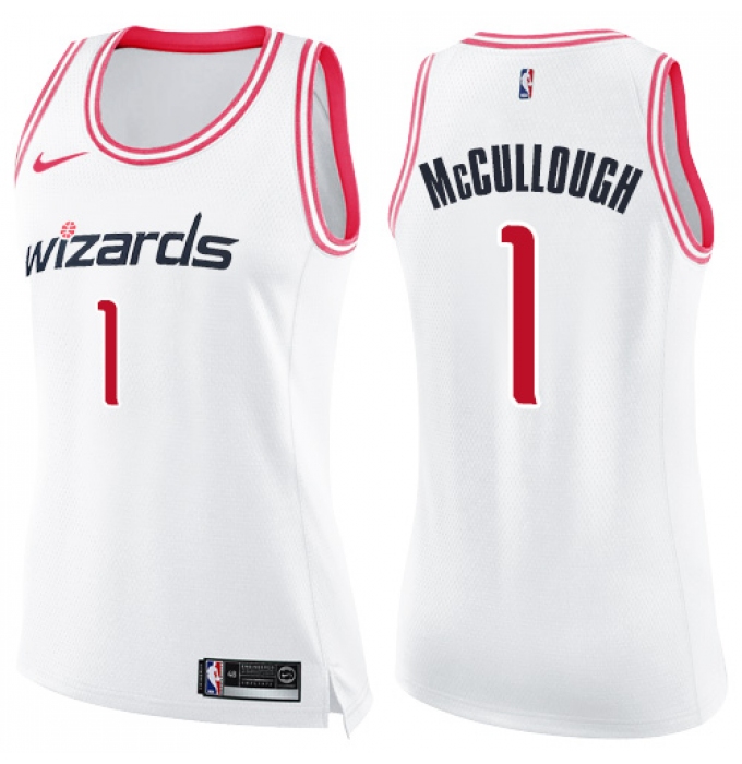 Women's Nike Washington Wizards #1 Chris McCullough Swingman White/Pink Fashion NBA Jersey