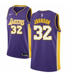 Youth Nike Los Angeles Lakers #32 Magic Johnson Authentic Purple NBA Jersey - Icon Edition